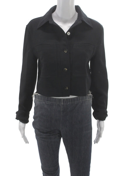 Wilfred Women Basic Jacket Black Polyester Button Long Sleeve Minimalist Size S
