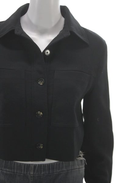 Wilfred Women Basic Jacket Black Polyester Button Long Sleeve Minimalist Size S