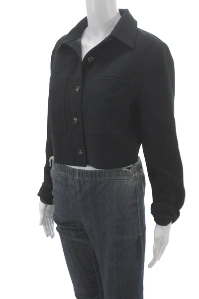 Wilfred Women Basic Jacket Black Polyester Button Long Sleeve Minimalist Size S