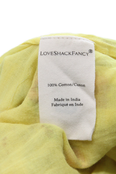 Love Shack Fancy Womens Yellow Floral Cotton Mini Skirt Size XS