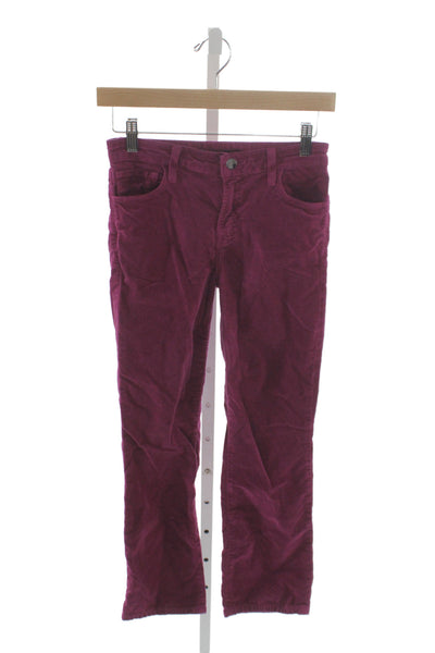 J Brand Women Ankle Pants Purple Button 54% Cotton Size 25