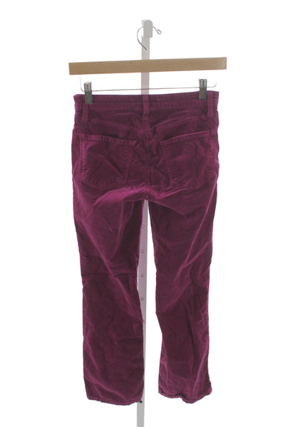 J Brand Women Ankle Pants Purple Button 54% Cotton Size 25