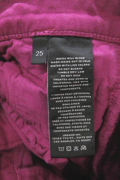 J Brand Women Ankle Pants Purple Button 54% Cotton Size 25