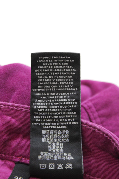 J Brand Women Ankle Pants Purple Button 54% Cotton Size 25