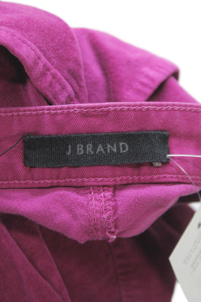 J Brand Women Ankle Pants Purple Button 54% Cotton Size 25