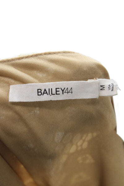 Bailey 44 Women Sheath Dress Lace Geometric Round Neck Sleeve Beige Size M
