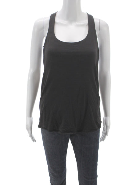 Lululemon Womens Black Striped Scoop Neck Sleeveless Tank Size 4