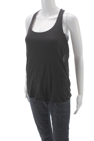 Lululemon Womens Black Striped Scoop Neck Sleeveless Tank Size 4