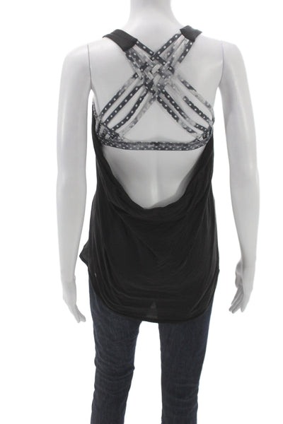 Lululemon Womens Black Striped Scoop Neck Sleeveless Tank Size 4