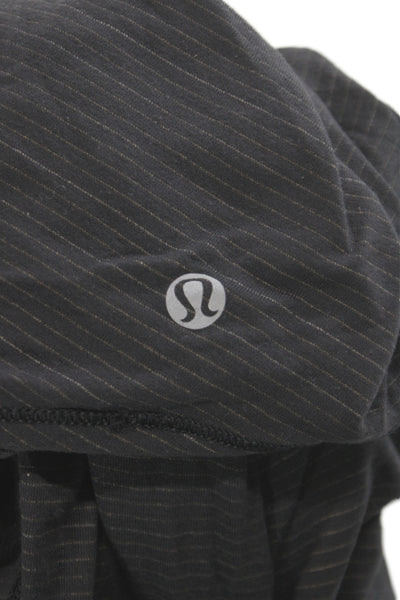 Lululemon Womens Black Striped Scoop Neck Sleeveless Tank Size 4