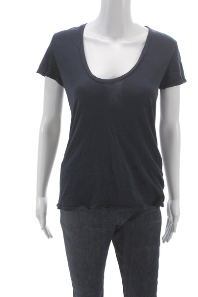 Standard James Perse Womens Basic Cotton Scoop Neck Short Sleeve T-Shirt Size 2