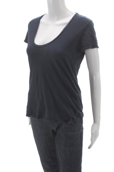 Standard James Perse Womens Basic Cotton Scoop Neck Short Sleeve T-Shirt Size 2