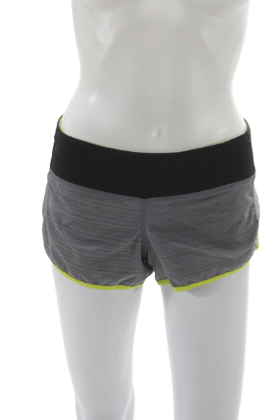 Lululemon Womens Athletic Shorts Black Polyester Colorblock Zip Size 4