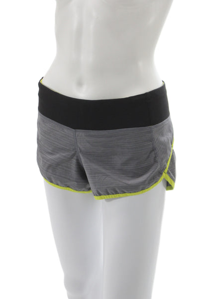Lululemon Womens Athletic Shorts Black Polyester Colorblock Zip Size 4