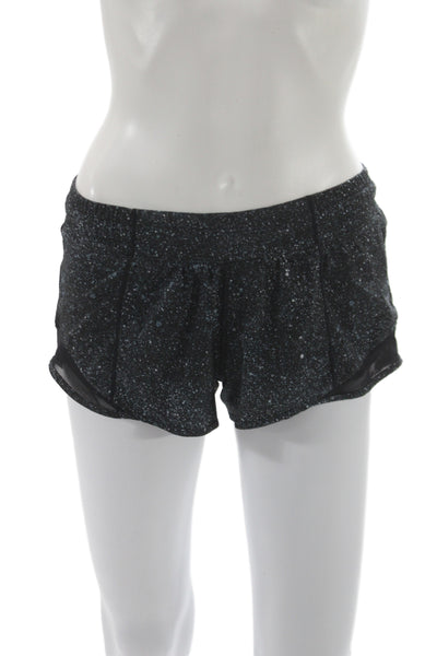 Lululemon Womens Athletic Black Spotted Polyester Drawstring Shorts Size 4