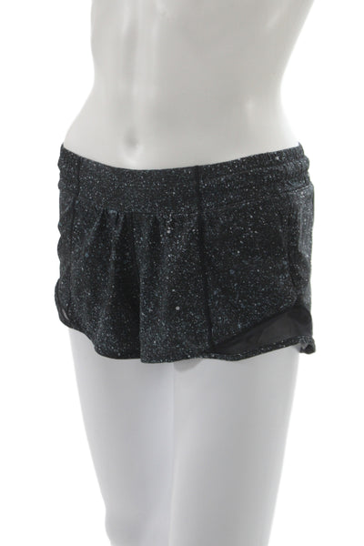Lululemon Womens Athletic Black Spotted Polyester Drawstring Shorts Size 4