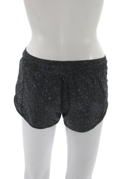Lululemon Womens Athletic Black Spotted Polyester Drawstring Shorts Size 4