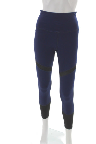 Electric & Rose Women Blue Colorblock Capri Leggings Athleisure Size M