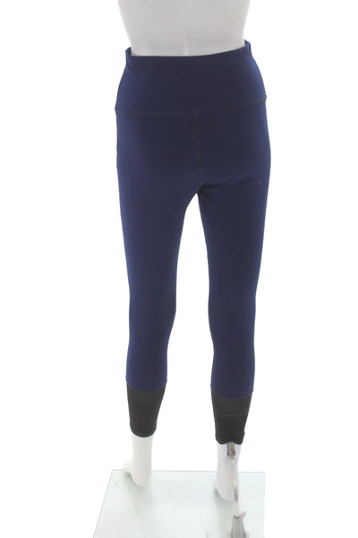 Electric & Rose Women Blue Colorblock Capri Leggings Athleisure Size M