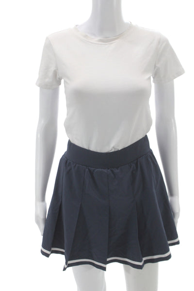 Varley Womens Athleisure Mini Skort Blue Recycled Polyester Pull On Size XS