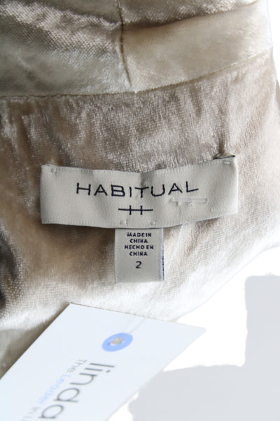 Habitual Women Basic Jacket Beige Open Front 3/4 Sleeve Grateful Dead Size 2