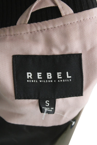 Rebel Wilson x Angels Womens Pink Lyocell Bomber Jacket Zip Size S