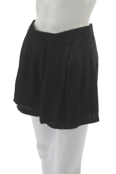 Zara Womens Culotte Shorts Black Viscose Casual Summer Size S