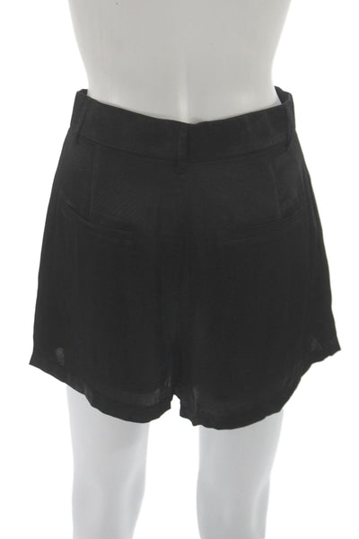 Zara Womens Culotte Shorts Black Viscose Casual Summer Size S