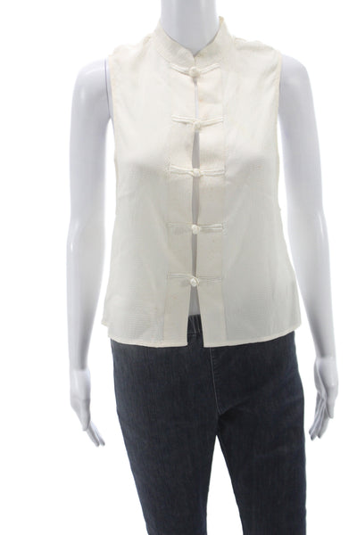 Reformation Womens Basic Ivory High Neck Sleeveless Blouse Surplus Size XS