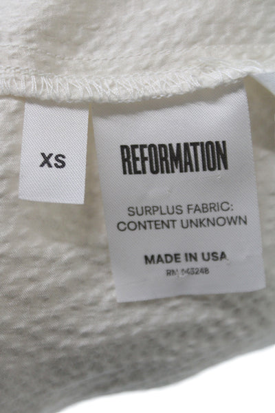Reformation Womens Basic Ivory High Neck Sleeveless Blouse Surplus Size XS