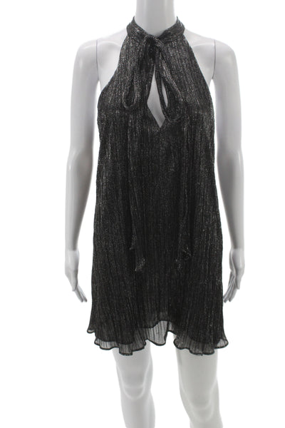 Zara Woman Women Mini Halter Tie Black Sleeveless Party Dress Size XS