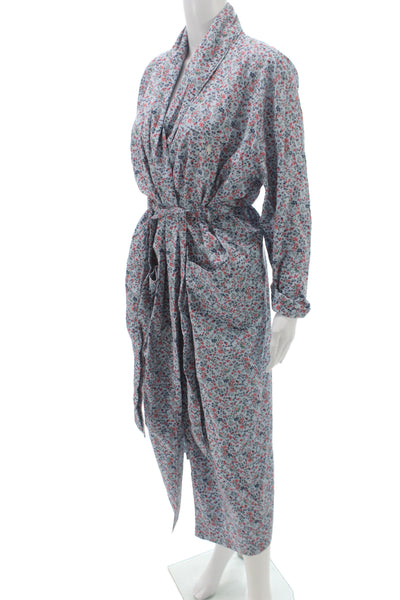 Polo Ralph Lauren Women Kimono Robe Blue Floral V-Neck Size S