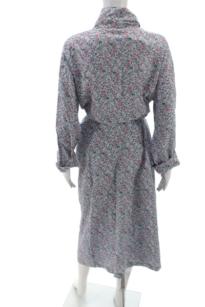 Polo Ralph Lauren Women Kimono Robe Blue Floral V-Neck Size S
