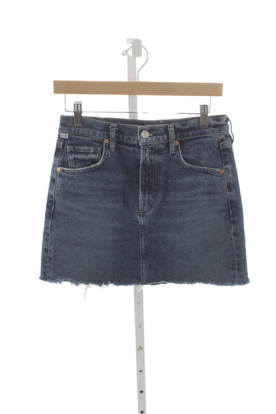 Citizens of Humanity Women Blue Mini Skirt Cotton Blend Button Size 25
