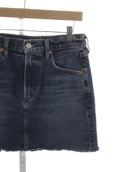 Citizens of Humanity Women Blue Mini Skirt Cotton Blend Button Size 25