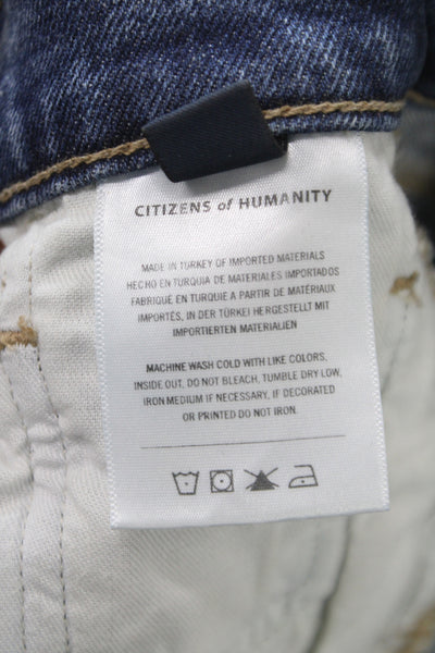 Citizens of Humanity Women Blue Mini Skirt Cotton Blend Button Size 25