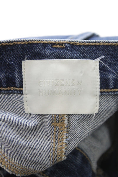Citizens of Humanity Women Blue Mini Skirt Cotton Blend Button Size 25