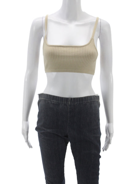 Kith Women Striped Beige Long Sleeve Set 49% Cotton Button Round Neck Size M