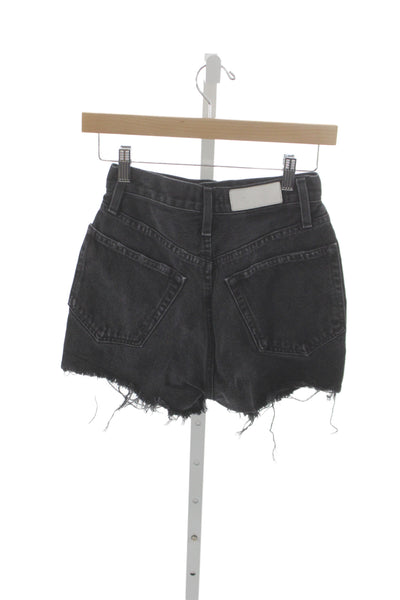 Re/Done Womens Cut-Off Black Cotton Shorts Size 23
