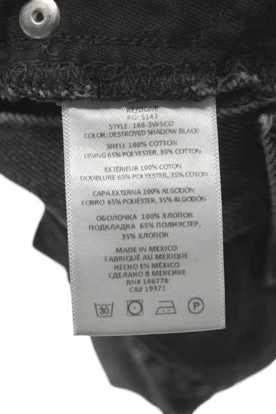 Re/Done Womens Cut-Off Black Cotton Shorts Size 23
