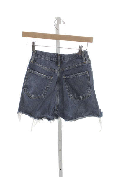 Agolde Womens Cut-Off Shorts Blue 100% Cotton Button Size 24