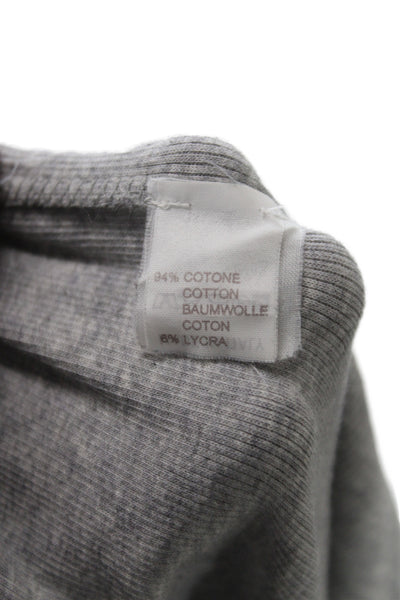 Brunello Cucinelli Womens Collared Gray Cotton T-Shirt Short Sleeve Size S