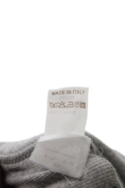 Brunello Cucinelli Womens Collared Gray Cotton T-Shirt Short Sleeve Size S