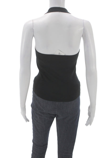 Tori Richard Womens Black Silk Halter Tank Sleeveless Pullover Basic Size XS