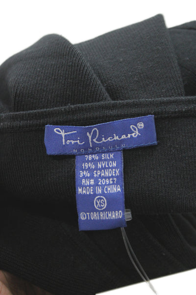 Tori Richard Womens Black Silk Halter Tank Sleeveless Pullover Basic Size XS