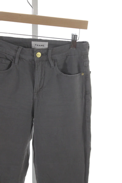 Frame Womens Bootcut Gray Cotton Jeans Button Size 25