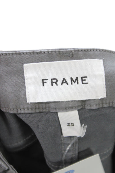 Frame Womens Bootcut Gray Cotton Jeans Button Size 25
