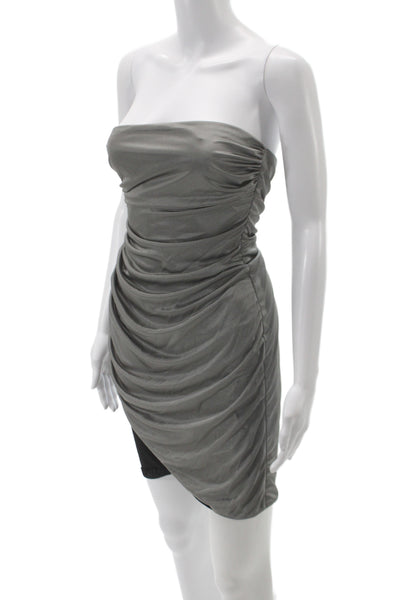 Mark & James by Badgley Mischka Women Bodycon Off Shoulder Gray Dress Size 4