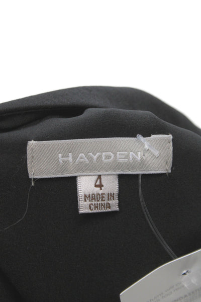 Hayden Women Black One Shoulder Sheath Cocktail Dress Size 4
