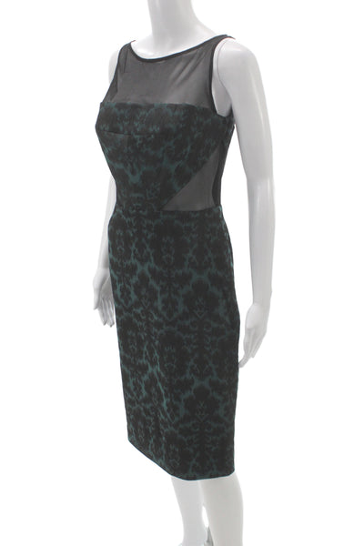Badgley Mischka Womens Sheath Dress Black Sleeveless Round Neck Mid-Calf Size 6
